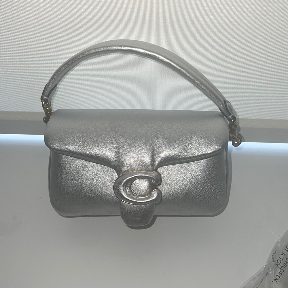 BRAND NEW Silver Mini Pillow tabby shoulder bag